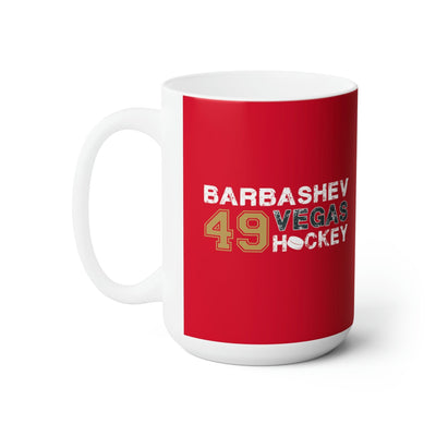 Mug Barbashev 49 Vegas Hockey Ceramic Coffee Mug In Red, 15oz