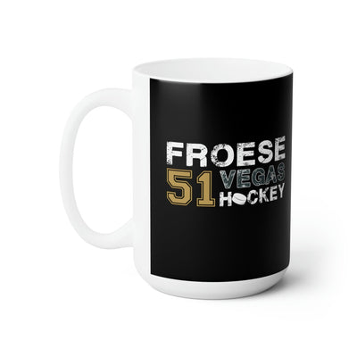 Mug Froese 51 Vegas Hockey Ceramic Coffee Mug In Black, 15oz