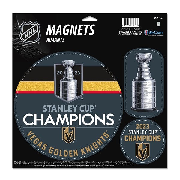 2023 Stanley Cup Champions Vegas Golden Knights Vinyl Magnet 3 Piece Set, 11x11