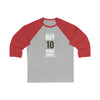 Long-sleeve Roy 10 Vegas Hockey Steel Gray Vertical Design Unisex Tri-Blend 3/4 Sleeve Raglan Baseball Shirt