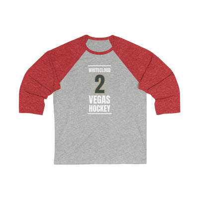 Long-sleeve Whitecloud 2 Vegas Hockey Steel Gray Vertical Design Unisex Tri-Blend 3/4 Sleeve Raglan Baseball Shirt
