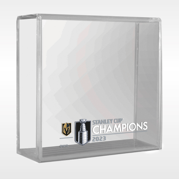 Vegas Golden Knights 2023 Stanley Cup Champions Cube Hockey Puck Holder For 1 Puck (Empty)