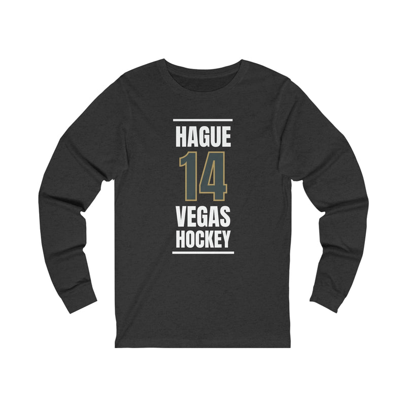 Long-sleeve Hague 14 Vegas Hockey Steel Gray Vertical Design Unisex Jersey Long Sleeve Shirt