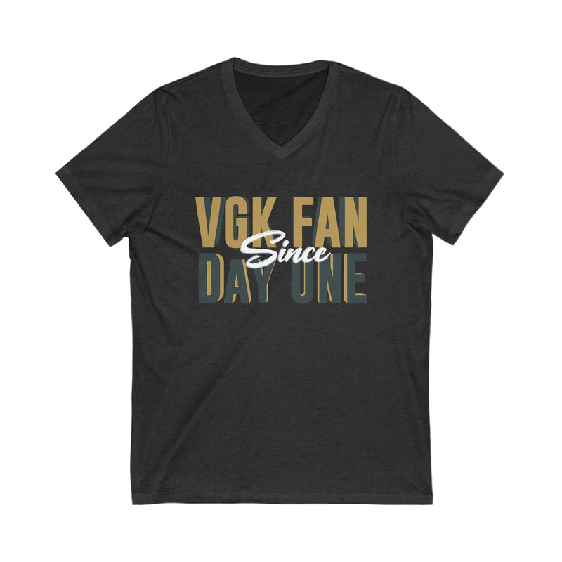 V-neck "VGK Fan Since Day One" Vegas Golden Knights Unisex V-Neck T-Shirt