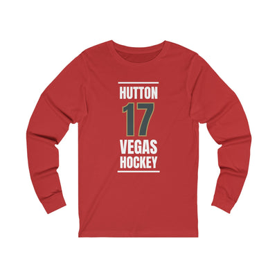 Long-sleeve Hutton 17 Vegas Hockey Steel Gray Vertical Design Unisex Jersey Long Sleeve Shirt