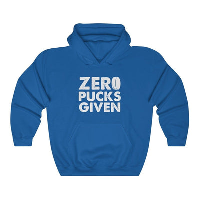 Hoodie Royal / S "Zero Pucks Given" Unisex Hooded Sweatshirt