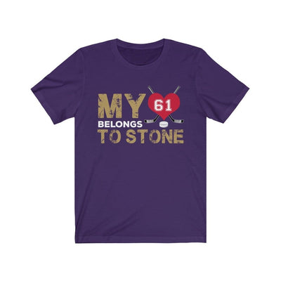 T-Shirt Team Purple / S My Heart Belongs To  Stone Unisex Jersey Tee