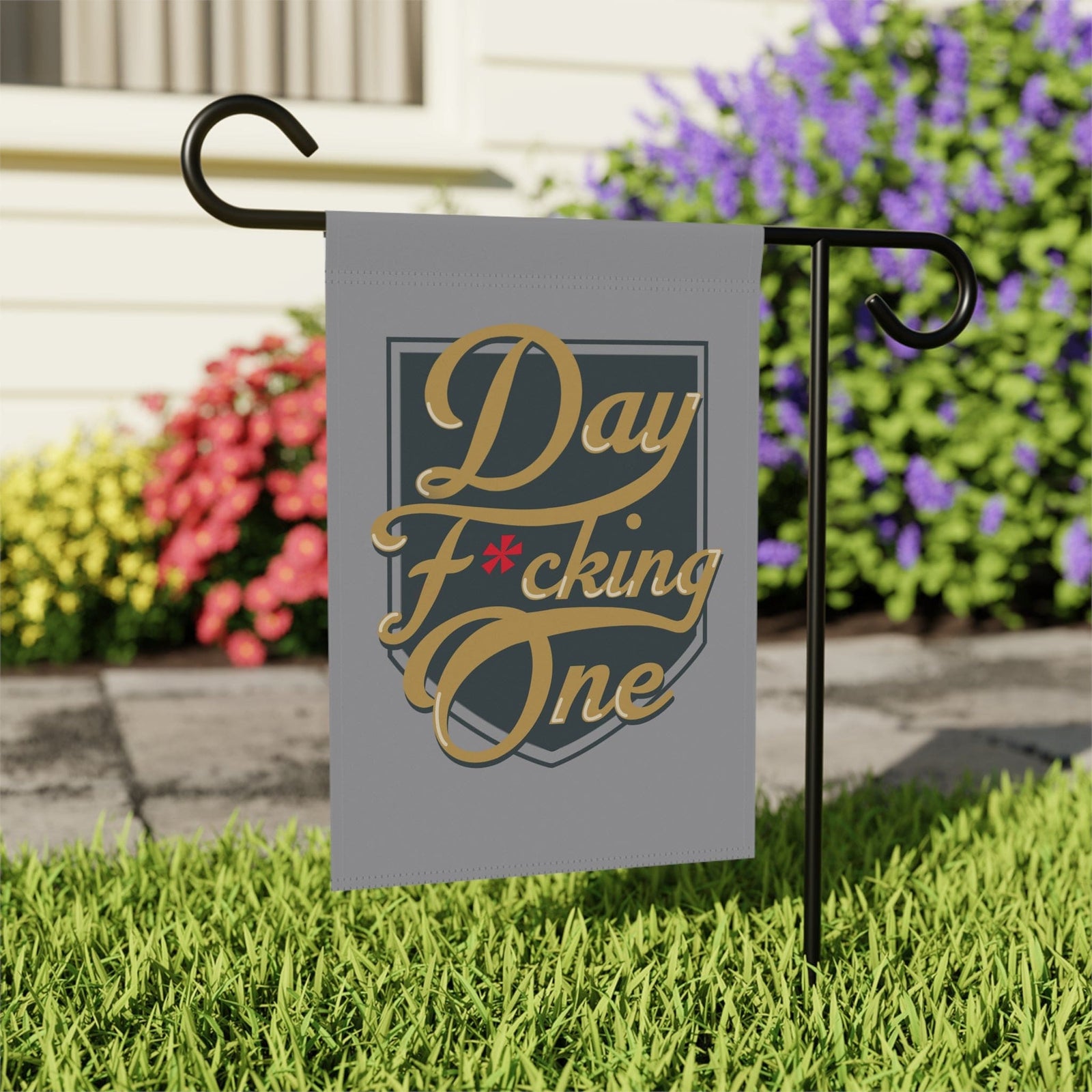 "Day F*cking One" Vegas Golden Knights Garden Flag