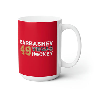 Mug Barbashev 49 Vegas Hockey Ceramic Coffee Mug In Red, 15oz