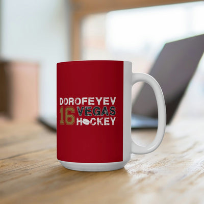 Mug Dorofeyev 16 Vegas Hockey Ceramic Coffee Mug In Red, 15oz