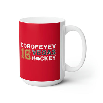 Mug Dorofeyev 16 Vegas Hockey Ceramic Coffee Mug In Red, 15oz