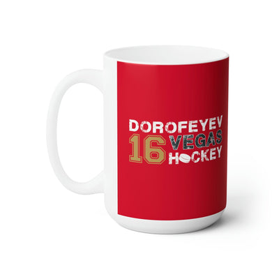 Mug Dorofeyev 16 Vegas Hockey Ceramic Coffee Mug In Red, 15oz