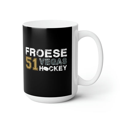 Mug Froese 51 Vegas Hockey Ceramic Coffee Mug In Black, 15oz