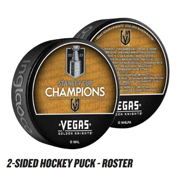 VEGAS GOLDEN KNIGHTS STANLEY CUP CHAMPIONS PUCK - 2023 CHAMPS