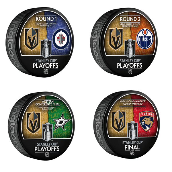 2023 Stanley Cup Playoffs Hockey Puck, Set Of 4