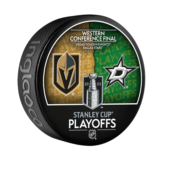 2023 Stanley Cup Playoffs Vegas Golden Knights vs. Dallas Stars Round 3 Dueling Souvenir Hockey Puck