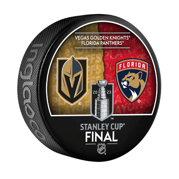 2023 Stanley Cup Playoffs Vegas Golden Knights vs. Florida Panthers Round 4 Dueling Souvenir Hockey Puck