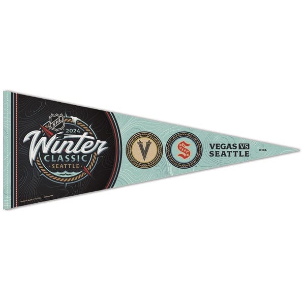 2024 NHL Winter Classic Vegas Golden Knights vs. Seattle Kraken Premium Pennant, 12x30"