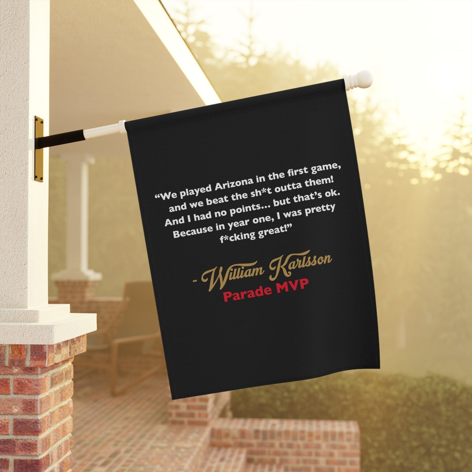 Home Decor William Karlsson Parade MVP Speech Quote Vertical Flag, 24x32"