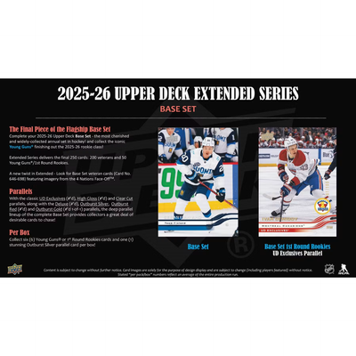 Puck Gal Card Breaks Public #223: 25/26 Extended Series Half Case Pick Your Team (6 Boxes)!