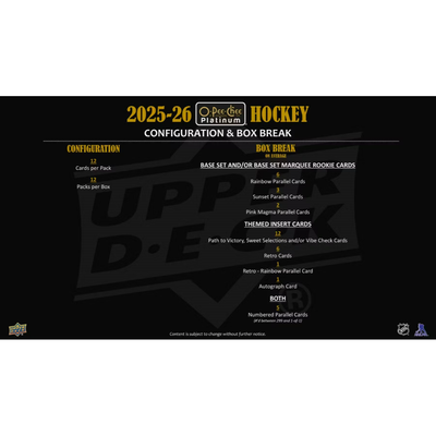 Puck Gal Card Breaks #2258: 25/26 O-Pee-Chee Platinum Master Case Pick Your Team!