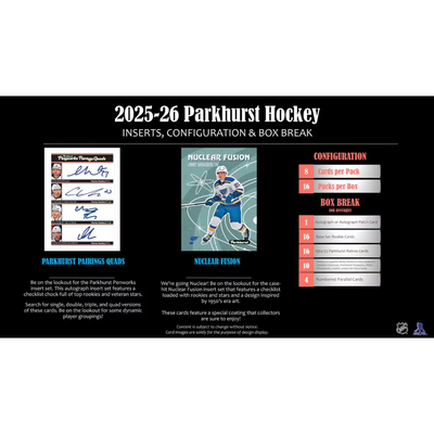 Puck Gal Card Breaks Public #232: New Release 2025-26 Parkhurst Hockey 4-Box Break