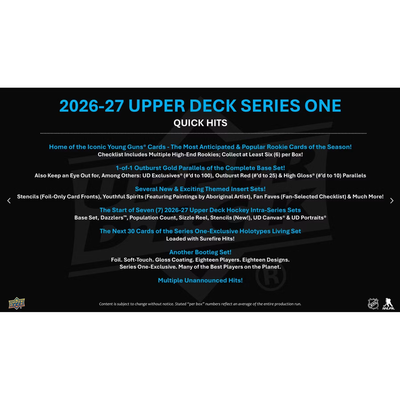 Puck Gal Card Breaks #2441: Half Case Break NEW RELEASE 2026-27 Series One Hockey