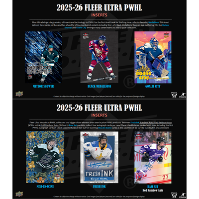 Puck Gal Card Breaks #2398: 2025-26 Fleer Ultra PWHL 4-Box:  15 Spot Pack Random Break