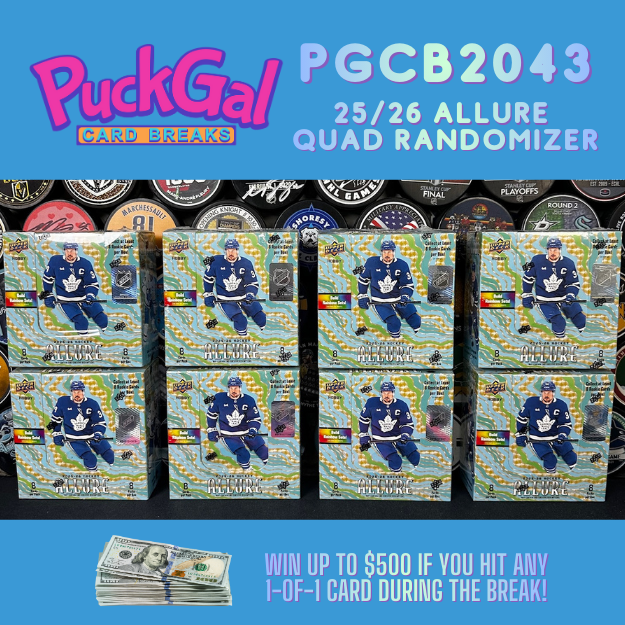Puck Gal Card Breaks #2043: 2025-26 Allure Quad Randomizer!