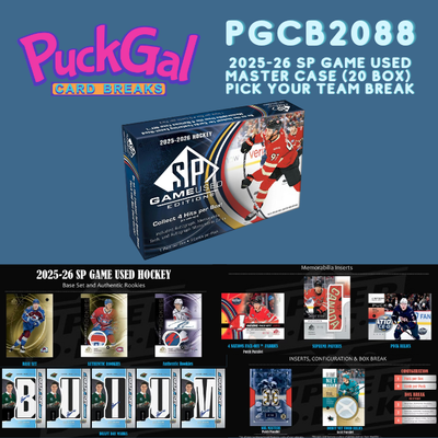 Puck Gal Card Breaks #2088: 2025-26 SP Game Used Master Case Pick Your Team!