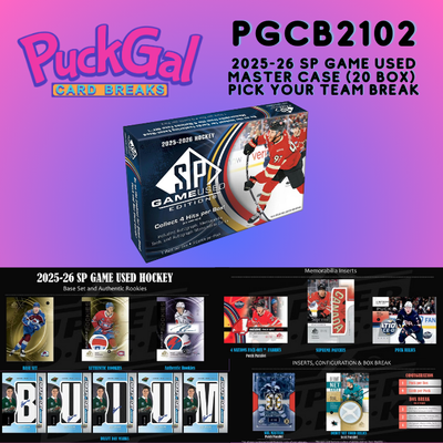 Puck Gal Card Breaks #2102: 2025-26 SP Game Used Master Case Pick Your Team!