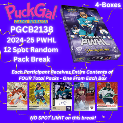 Puck Gal Card Breaks #2138: 2024-25 PWHL 4-Box:  12 Spot Random Pack Break