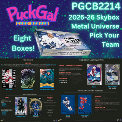 Puck Gal Card Breaks #2214: Skybox Metal Universe Half Case Pick Your Team (8-Box)!
