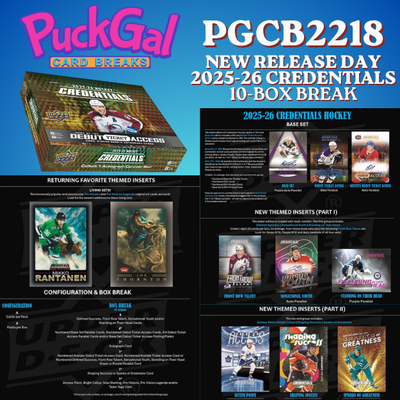 Puck Gal Card Breaks #2218 2025-26 Credentials NEW Release 10-Box Break