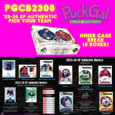 Puck Gal Card Breaks #2308: 2025-26 SP Authentic Inner Case Pick Your Team (8 Boxes)!