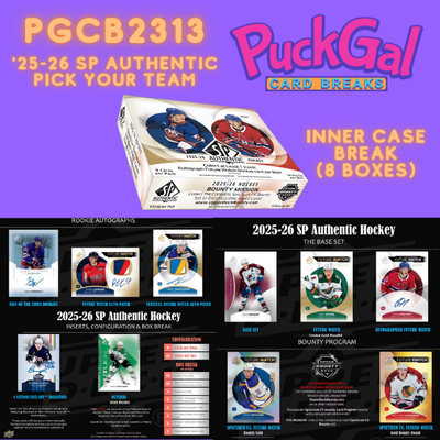 Puck Gal Card Breaks #2313: 2025-26 SP Authentic Inner Case Pick Your Team (8 Boxes)!