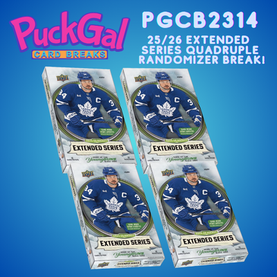 Puck Gal Card Breaks #2314:  2025-26 Extended Series Quad Randomizer Break