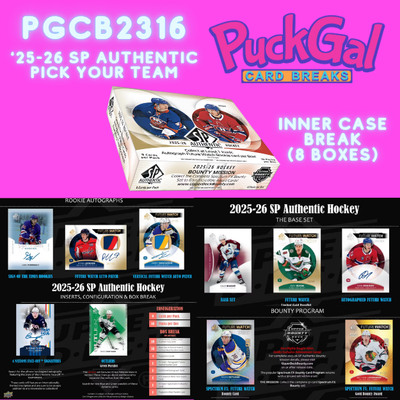 Puck Gal Card Breaks #2316: 2025-26 SP Authentic Inner Case Pick Your Team (8 Boxes)!