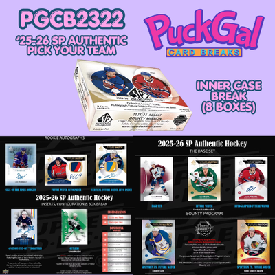 Puck Gal Card Breaks #2322: 2025-26 SP Authentic Inner Case Pick Your Team (8 Boxes)!
