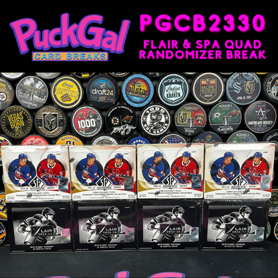 Puck Gal Card Breaks #2330:  2025-26 Flair & SP Authentic Quad Randomizer Break