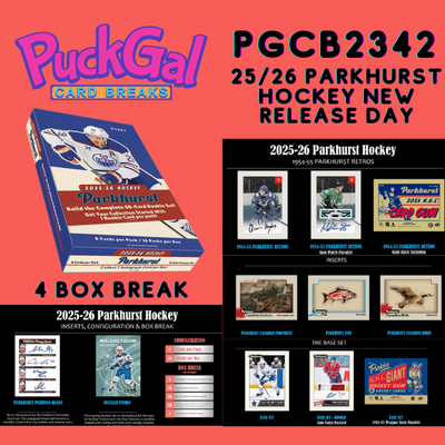 Puck Gal Card Breaks #2342: New Release 2025-26 Parkhurst Hockey 4-Box Break