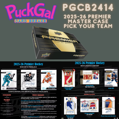 Puck Gal Card Breaks #2414: 2025-26 Premier Master Case Pick Your Team (10 Boxes)!