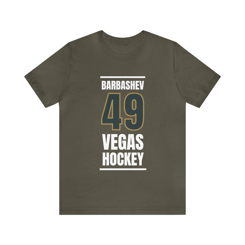 T-Shirt Barbashev 49 Vegas Hockey Steel Gray Vertical Design Unisex T-Shirt