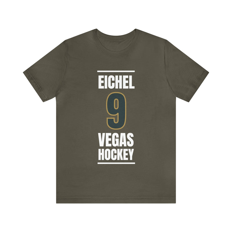 T-Shirt Eichel 9 Vegas Hockey Steel Gray Vertical Design Unisex T-Shirt