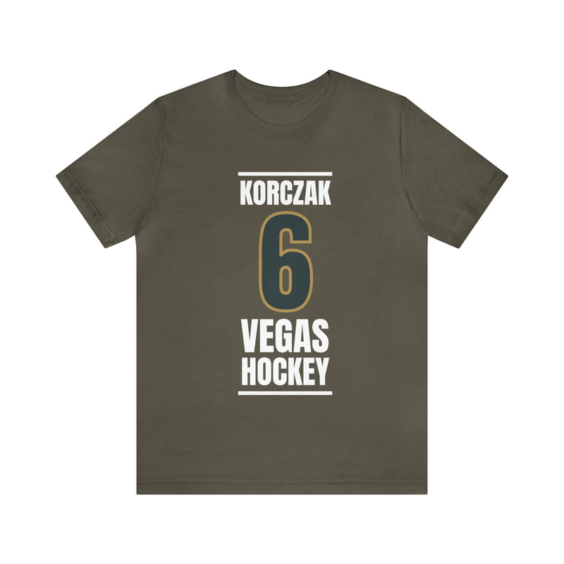 T-Shirt Korczak 6 Vegas Hockey Steel Gray Vertical Design Unisex T-Shirt