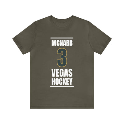 T-Shirt McNabb 3 Vegas Hockey Steel Gray Vertical Design Unisex T-Shirt