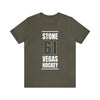 T-Shirt Stone 61 Vegas Hockey Steel Gray Vertical Design Unisex T-Shirt