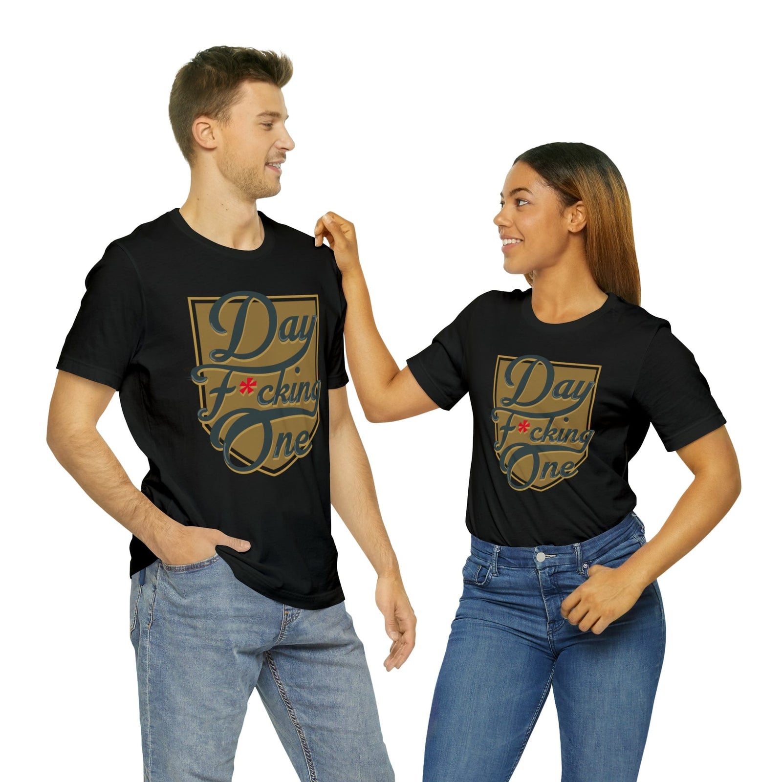 T-Shirt "Day F*cking One" Vegas Golden Knights Fan Gold Design Unisex T-Shirt (Front Design Only)