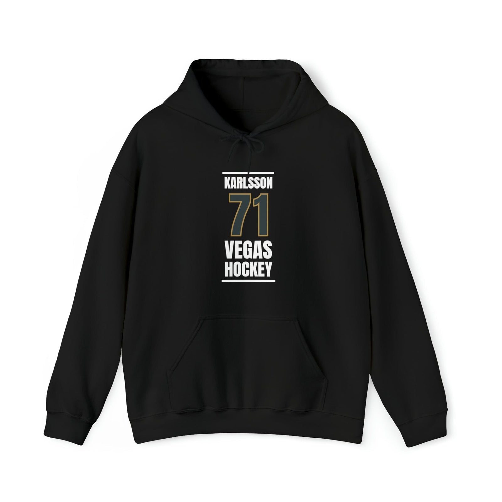 Hoodie Karlsson 71 Vegas Hockey Steel Gray Vertical Design Unisex Hooded Sweatshirt