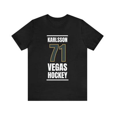 T-Shirt Karlsson 71 Vegas Hockey Steel Gray Vertical Design Unisex T-Shirt
